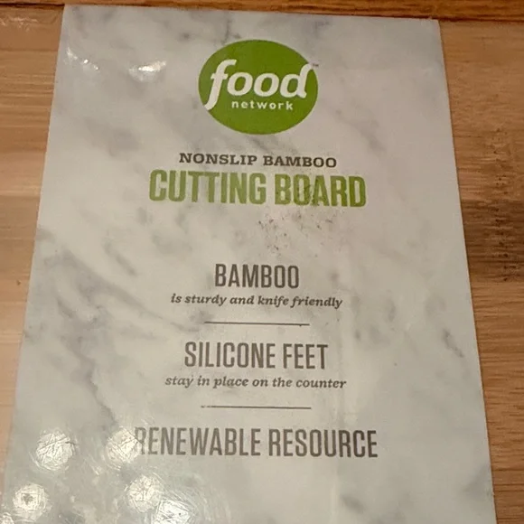 Food Network Natural Bamboo Cutting Board NEW - Picture 6 of 9